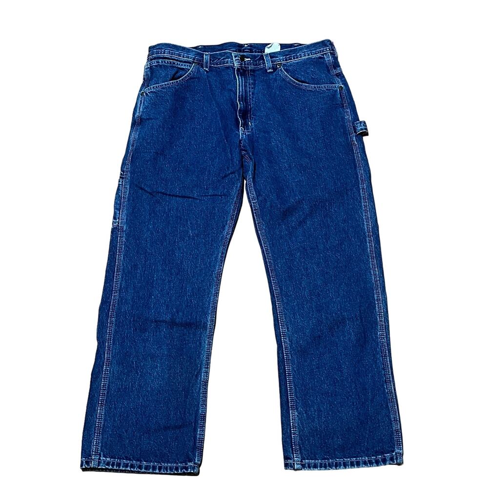 Key Denim Dungarees Carpenter Blue Jeans Men's W39 L29 100% Cotton EUC